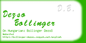 dezso bollinger business card
